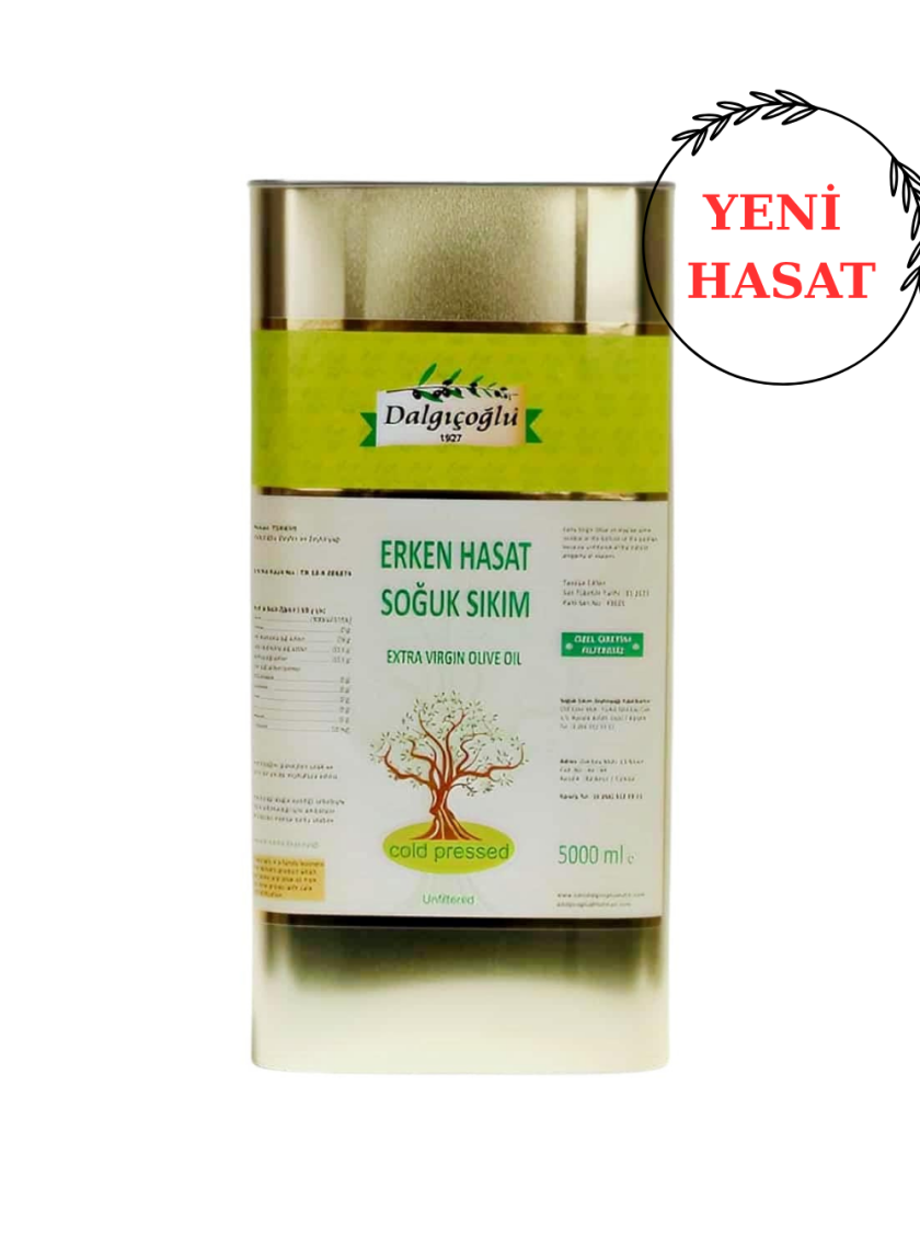 Naturel Sızma Zeytinyağı Erken Hasat Filtresiz 5 lt