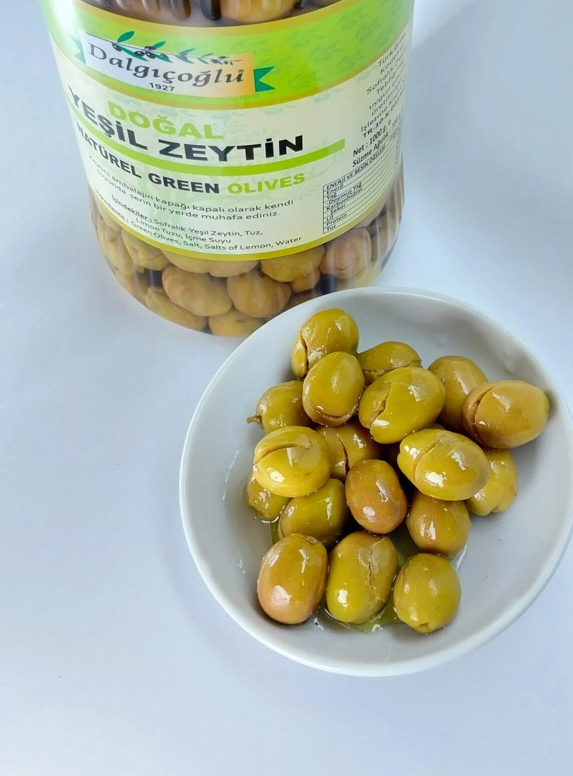 Taze Kırma Ayvalık Yeşil Zeytin 1000 cc - Görsel 3