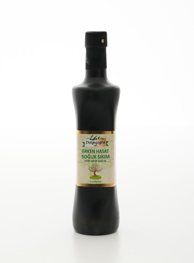 Erken Hasat Soğuk Sıkım Zeytinyağı Filtresiz Siyah Cam Şişe 500 ml